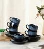 Leher 100ml Blue (Set of 12) Ceramic Tea Cup & Saucer Set