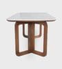Leila Marble-Top Dining Table Set 6 Seater In Mango Wood Finish