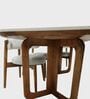 Leila Marble-Top Dining Table Set 6 Seater In Mango Wood Finish