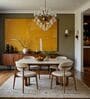 Leila Marble-Top Wooden 4 Seater Dining Table Set In Mango Wood Finish