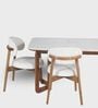 Leila Marble-Top Wooden 4 Seater Dining Table Set In Mango Wood Finish