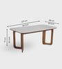 Leila Marble-Top Wooden 4 Seater Dining Table Set In Mango Wood Finish