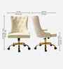 Leisel Velvet Fabric Executive Chair In Beige Colour