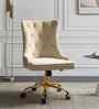 Leisel Velvet Fabric Executive Chair In Beige Colour