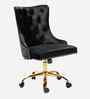 Leisel Velvet Fabric Executive Chair In Black Colour