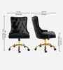 Leisel Velvet Fabric Executive Chair In Black Colour