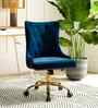 Leisel Velvet Fabric Executive Chair In Blue Colour