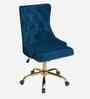 Leisel Velvet Fabric Executive Chair In Blue Colour