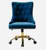 Leisel Velvet Fabric Executive Chair In Blue Colour