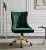 Leisel Velvet Fabric Executive Chair In Green Colour