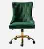 Leisel Velvet Fabric Executive Chair In Green Colour