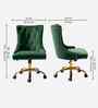 Leisel Velvet Fabric Executive Chair In Green Colour