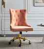 Leisel Velvet Fabric Executive Chair In Pink Colour