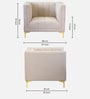 Lem Velvet 1 Seater Sofa In Cream Colour