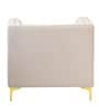 Lem Velvet 1 Seater Sofa In Cream Colour