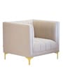 Lem Velvet 1 Seater Sofa In Cream Colour