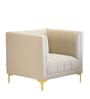 Lem Velvet 1 Seater Sofa in Cream Colour
