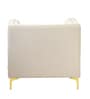 Lem Velvet 1 Seater Sofa in Cream Colour