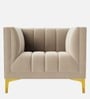 Lem Velvet 1 Seater Sofa in Cream Colour