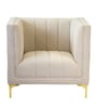 Lem Velvet 1 Seater Sofa in Cream Colour