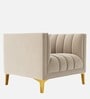 Lem Velvet 1 Seater Sofa in Cream Colour