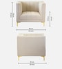 Lem Velvet 1 Seater Sofa in Cream Colour