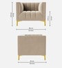 Lem Velvet 1 Seater Sofa in Cream Colour