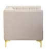 Lem Velvet 1 Seater Sofa In Cream Colour