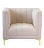 Lem Velvet 1 Seater Sofa In Cream Colour