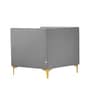 Lem Velvet 1 Seater Sofa in Grey Colour