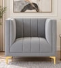 Lem Velvet 1 Seater Sofa In Grey Colour