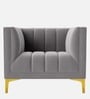 Lem Velvet 1 Seater Sofa in Grey Colour