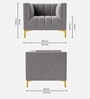 Lem Velvet 1 Seater Sofa in Grey Colour