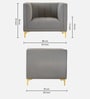 Lem Velvet 1 Seater Sofa In Grey Colour