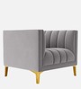 Lem Velvet 1 Seater Sofa in Grey Colour