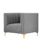 Lem Velvet 1 Seater Sofa in Grey Colour