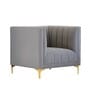 Lem Velvet 1 Seater Sofa In Grey Colour
