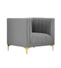 Lem Velvet 1 Seater Sofa in Grey Colour