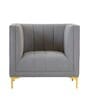 Lem Velvet 1 Seater Sofa In Grey Colour
