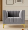 Lem Velvet 1 Seater Sofa in Grey Colour