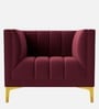 Lem Velvet 1 Seater Sofa in Maroon Colour