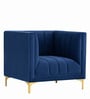 Lem Velvet 1 Seater Sofa In Navy Blue Colour