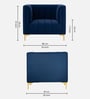 Lem Velvet 1 Seater Sofa In Navy Blue Colour