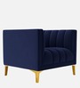 Lem Velvet 1 Seater Sofa in Navy Blue Colour