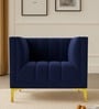 Lem Velvet 1 Seater Sofa in Navy Blue Colour