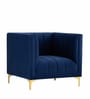 Lem Velvet 1 Seater Sofa in Navy Blue Colour