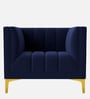 Lem Velvet 1 Seater Sofa in Navy Blue Colour