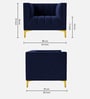 Lem Velvet 1 Seater Sofa in Navy Blue Colour