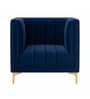 Lem Velvet 1 Seater Sofa in Navy Blue Colour