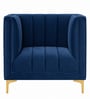 Lem Velvet 1 Seater Sofa In Navy Blue Colour